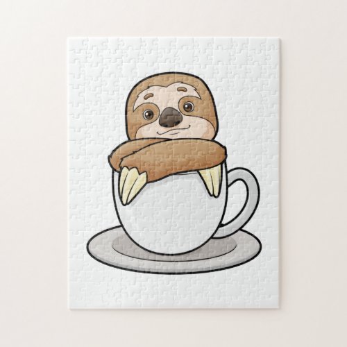 Sloth with Cup of Coffee Jigsaw Puzzle