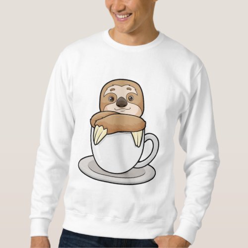 Sloth with Cup of Coffee Sweatshirt