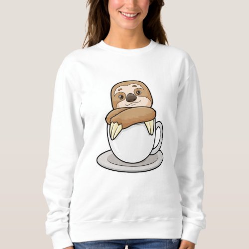 Sloth with Cup of Coffee Sweatshirt