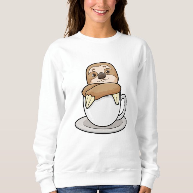 Sloth with Cup of Coffee Sweatshirt (Front)
