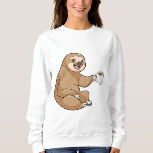 Sloth with Cup of Coffee Sweatshirt