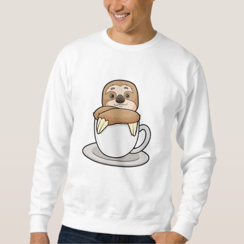 Sloth with Cup of Coffee Sweatshirt