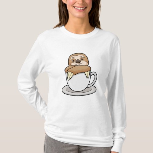 Sloth with Cup of Coffee T_Shirt