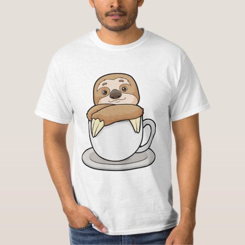 Sloth with Cup of Coffee T_Shirt