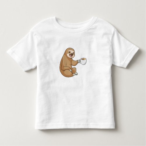 Sloth with Cup of Coffee Toddler T_shirt