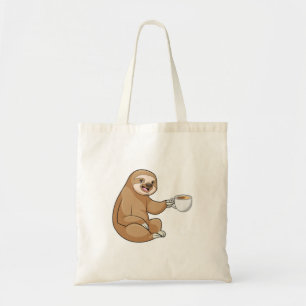 Sloth with Cup of Coffee Tote Bag