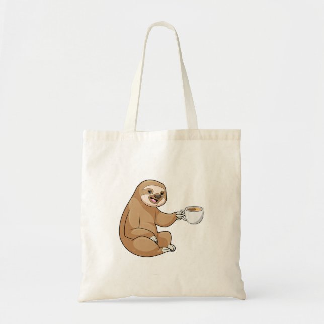 Sloth with Cup of Coffee Tote Bag (Front)