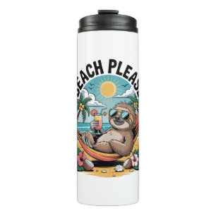 Sloth with Ice Cream Summer Beach Please Thermal Tumbler