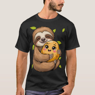 Sloth With Potato Vegetable Cute T-Shirt