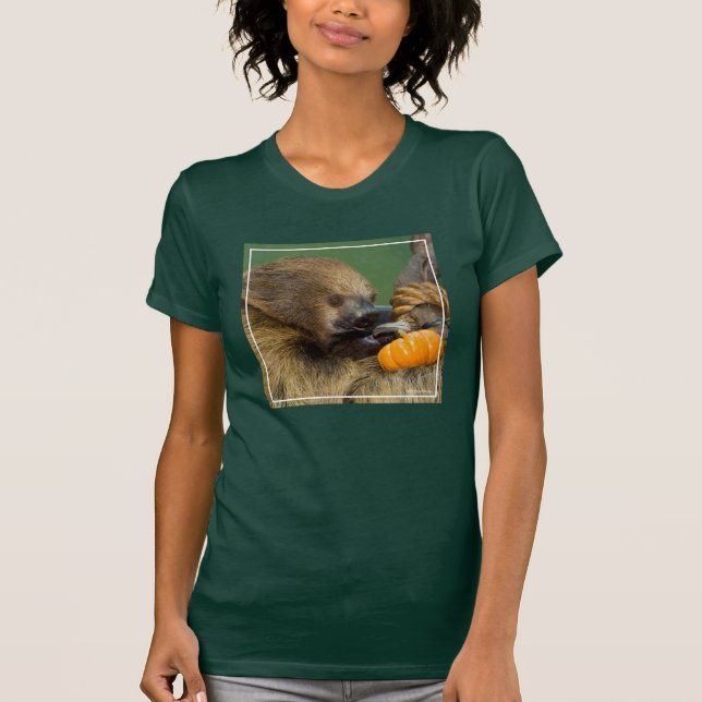 Sloth with Pumpkin T-Shirt (Front)