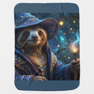 Sloth Wizard Baby Blanket