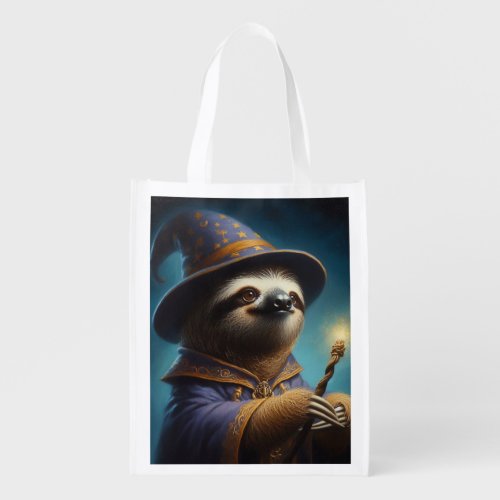 Sloth Wizard Grocery Bag