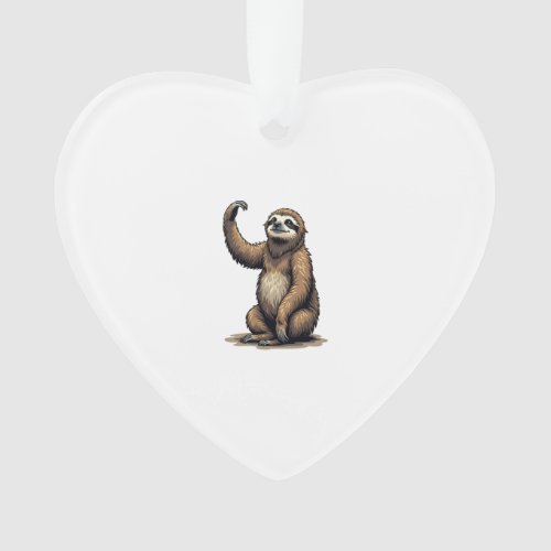 Sloth Woodcut Vintage Wildlife Tee 2 Ornament