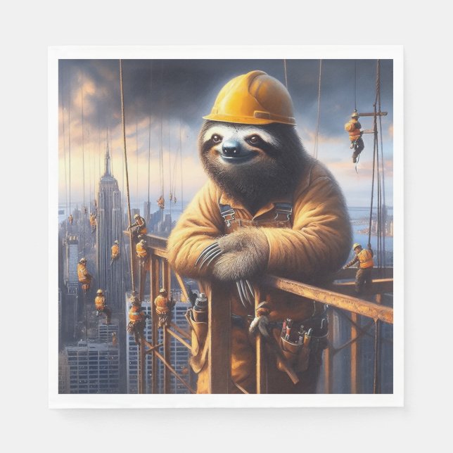 Sloth Working the High Steel Napkins (Front)