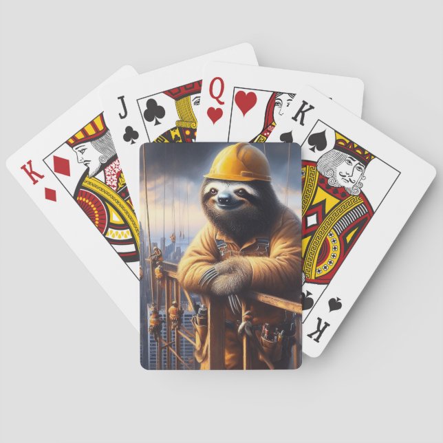 Sloth Working the High Steel Poker Cards (Back)