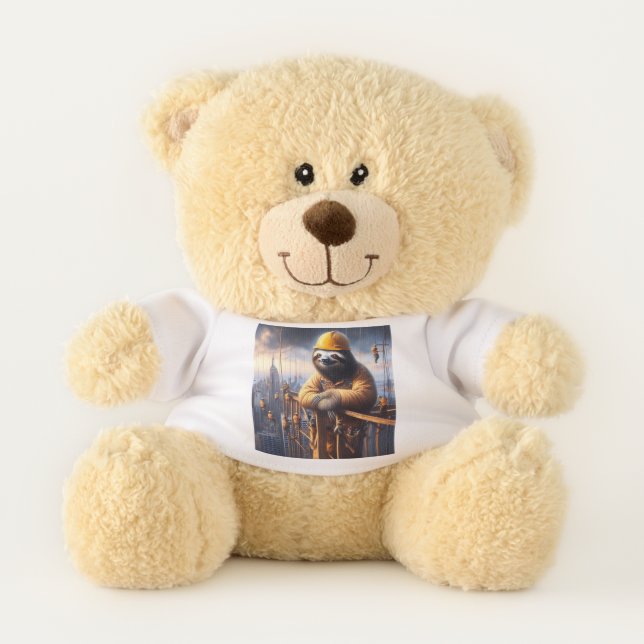 Sloth Working the High Steel Teddy Bear (Front)