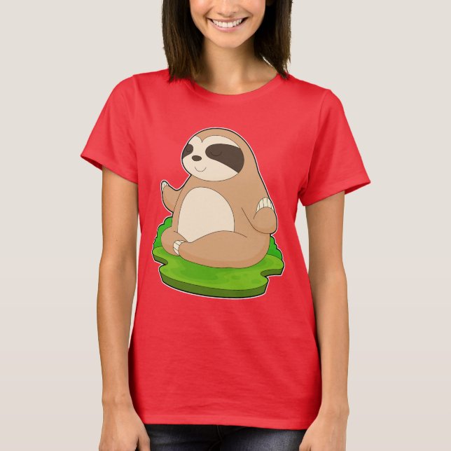 Sloth Yoga Fitness Meditation T-Shirt (Front)