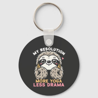 Sloth Yoga Keychain - More Yoga Less Drama