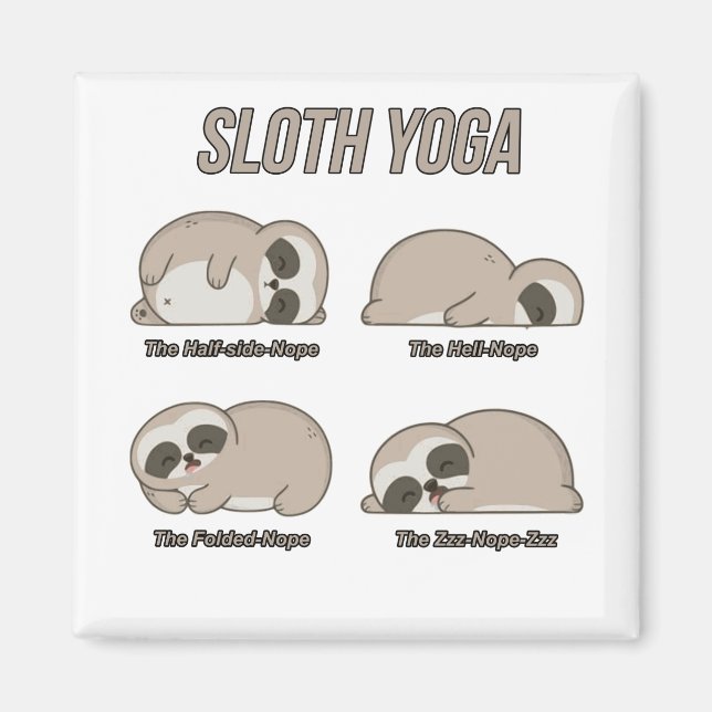 Sloth Yoga Magnet (Front)