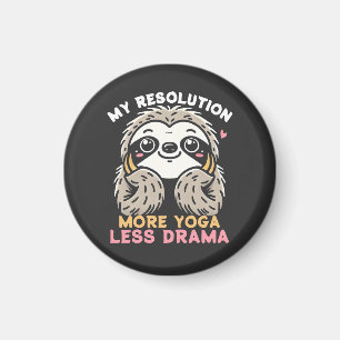 Sloth Yoga Magnet - More Yoga Less Drama