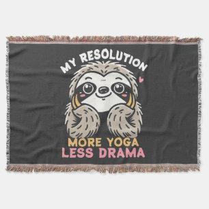 Sloth Yoga Throw Blanket - More Yoga Less Drama