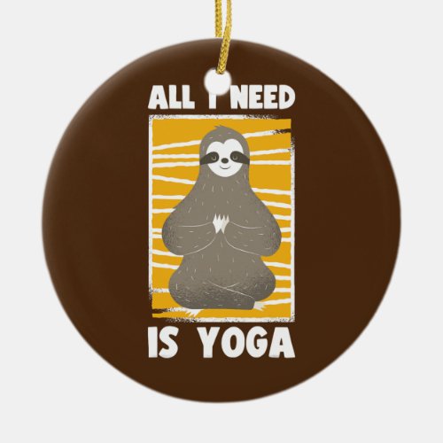 Sloth Yoga Workout Meditation Stretch Pilates Ceramic Ornament
