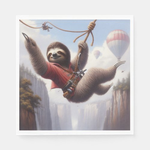 Sloth Ziplining Napkins