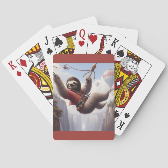 Sloth Ziplining Poker Cards (Back)