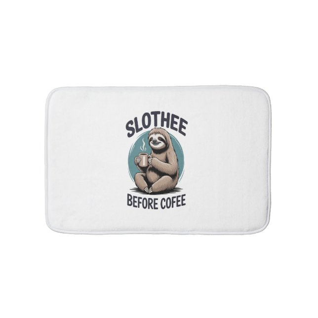 Slothee before coffee Sublimation Bath Mat (Front)