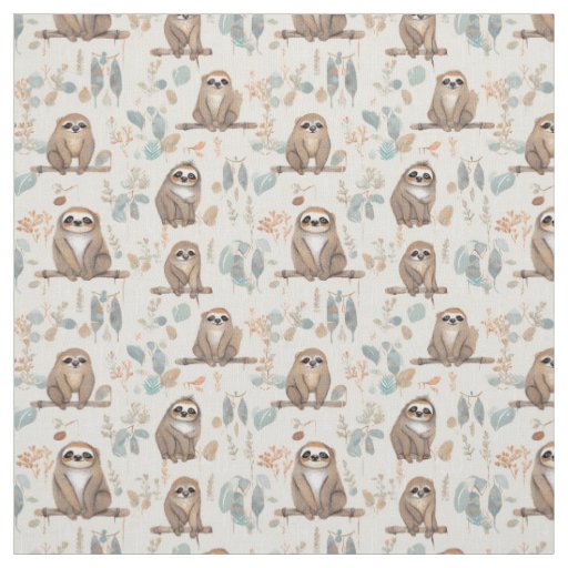 Slothful Whimsy: Whimsy Sloth Fabric