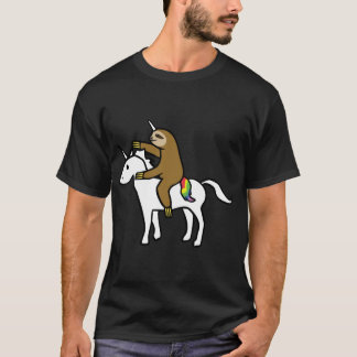 Slothicorn Riding Unicorn friends family T-Shirt