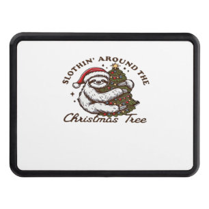 Slothin Around the Christmas Tree, Funny Christmas Hitch Cover