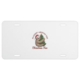 Slothin' Around the Christmas Tree License Plate