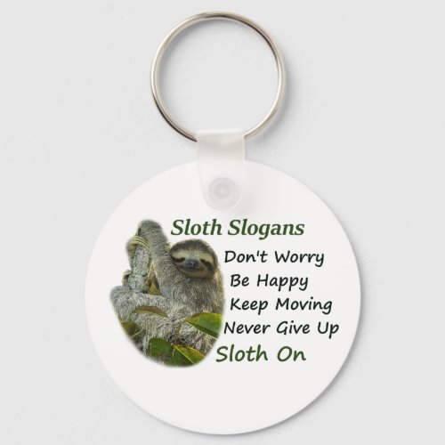 Slothing Photo Motivational Cute Sloth Sayings Keychain