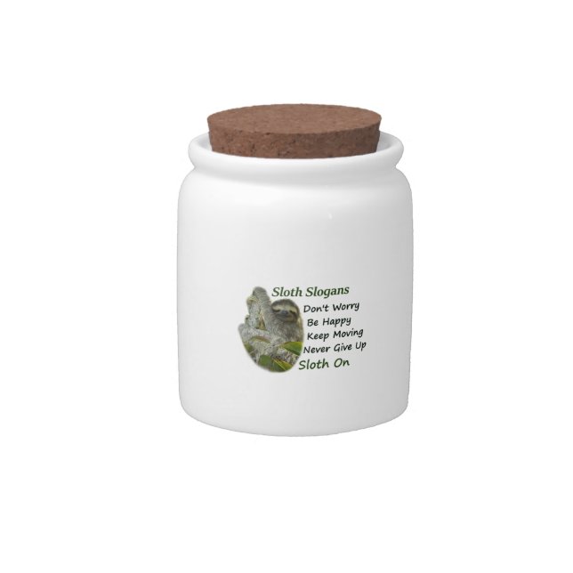 Slothing Photo Motivational Sloth Sayings Candy Jar (Front)