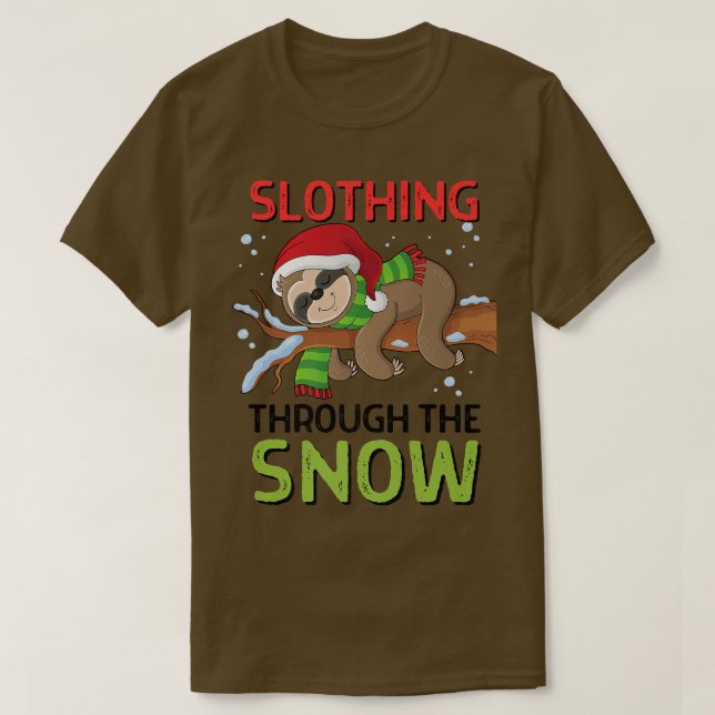 Slothing Through The Snow Funny Sloth ChristmasMen T-Shirt (Design Front)