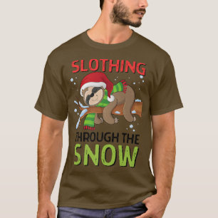 Slothing Through The Snow Funny Sloth ChristmasMen T-Shirt