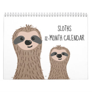 Sloths 12-Month Calendar Sloth Photographs