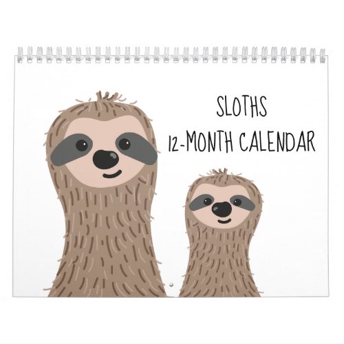 Sloths 12_Month Calendar Sloth Photographs 