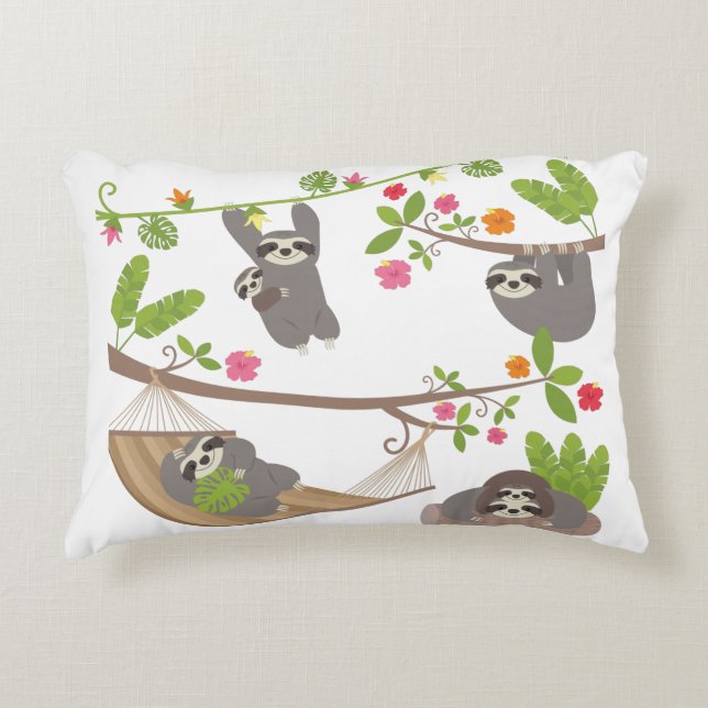 Sloths Accent Pillow (Front)