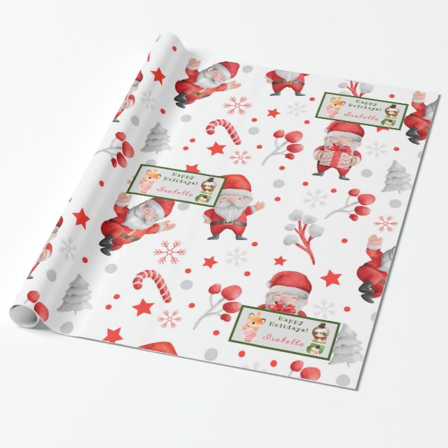 Sloths and Fox Customize Text and Name Wrapping Paper (Unrolled)