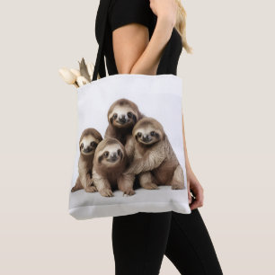 Sloths background design tote bag