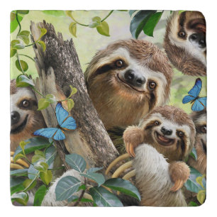 Sloths background trivet