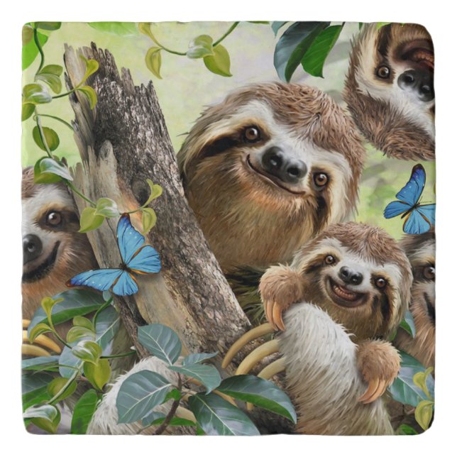 Sloths background trivet (Front)