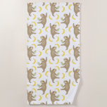 Sloths &amp; Bananas Pattern Beach Towel