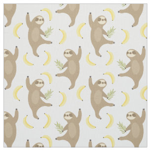 Sloths & Bananas Pattern Fabric