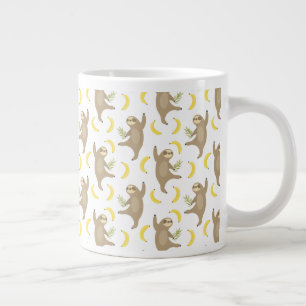 Sloths & Bananas Pattern Giant Coffee Mug