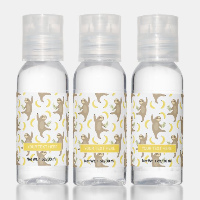 Sloths & Bananas Pattern Hand Sanitizer (Set)