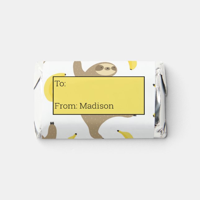 Sloths & Bananas Pattern Hershey's Miniatures (Front)