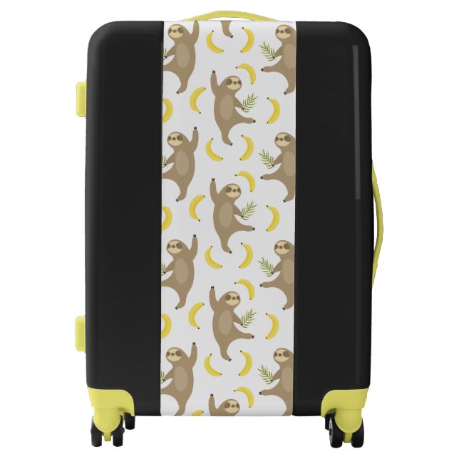 Sloths & Bananas Pattern Luggage (Front)